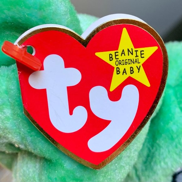 1999 4229 Retired Kicks Green Soccer Teddy Bear Plush Ty Beanie Baby MWMT - Picture 5 of 7